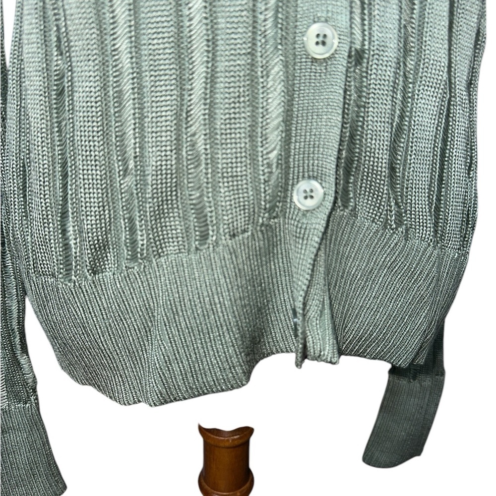 Ralph Lauren Black Label Women’s Cardigan Pointelle Knit Slim V-neck Swe… - Picture 8 of 16